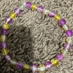 Elegant Purple and Yellow Beaded Bracelet